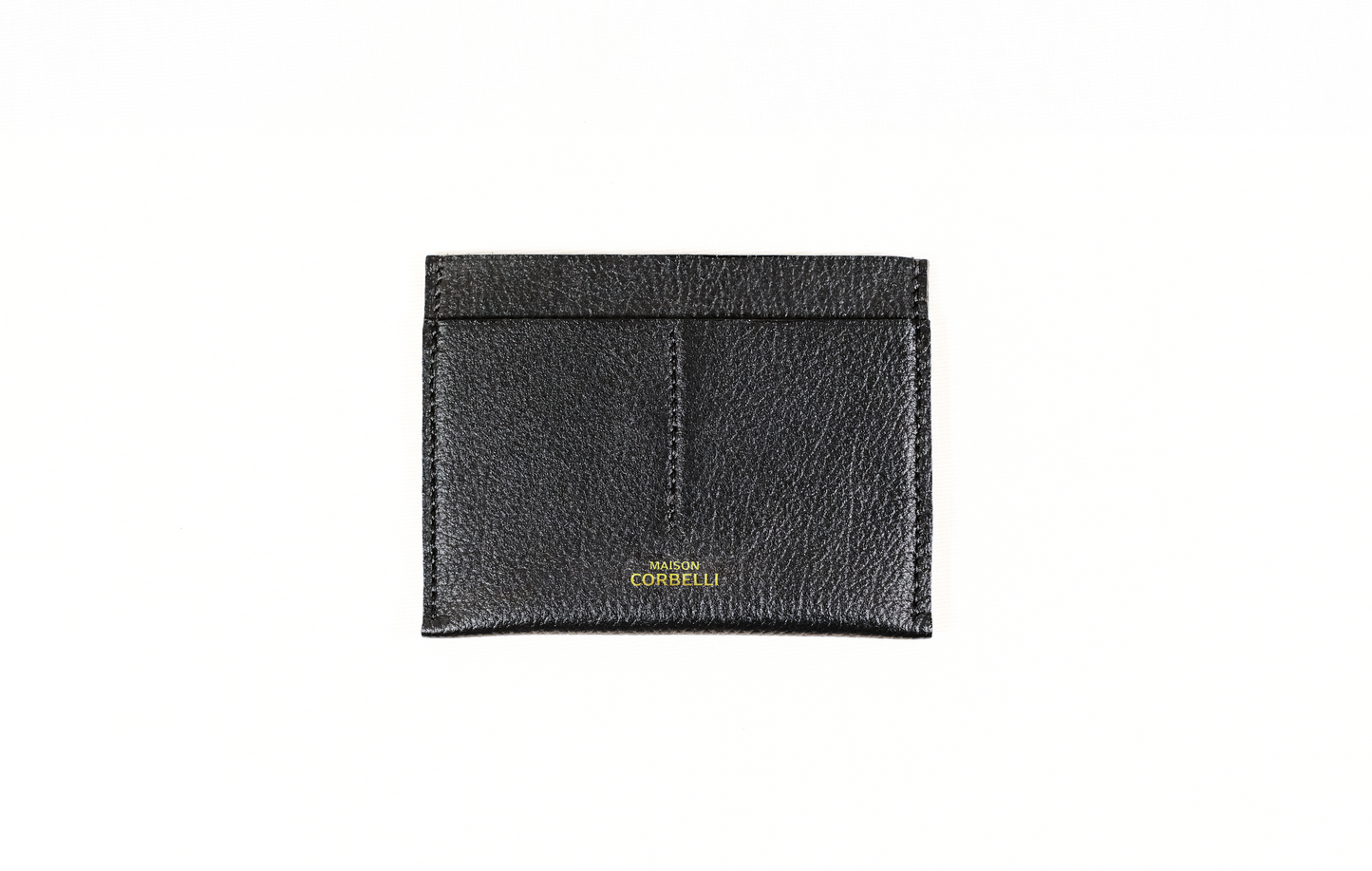 One wallet, black colour, on a white background, Wally wallet, top view, Pure leather, black colour, Passport size, studio photo